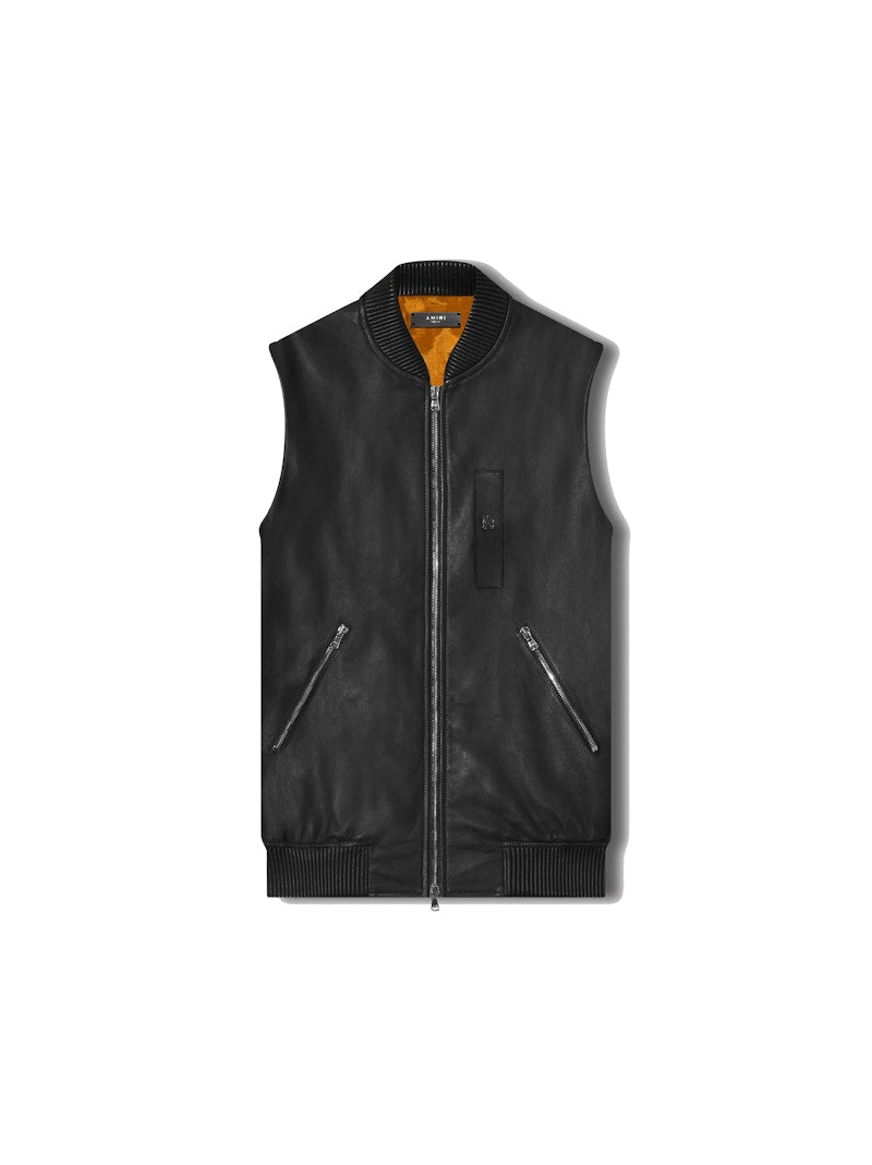 AMIRI Leather Vest Black