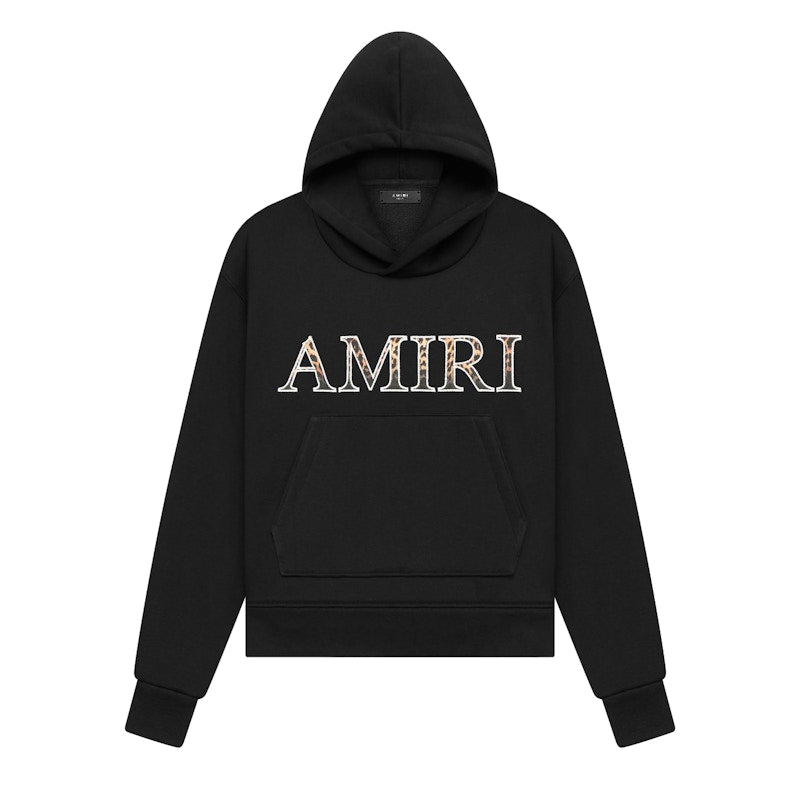 AMIRI Leopard Applique Hoodie Black