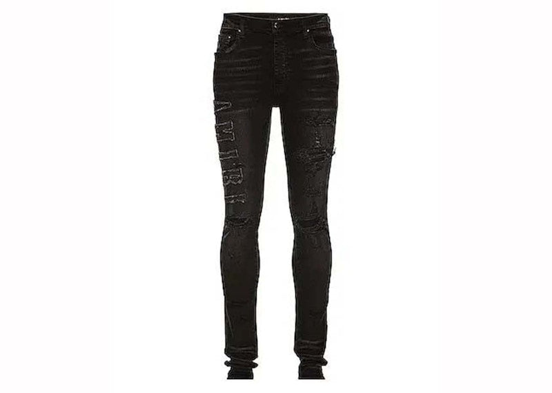 AMIRI Logo Applique Jeans Black