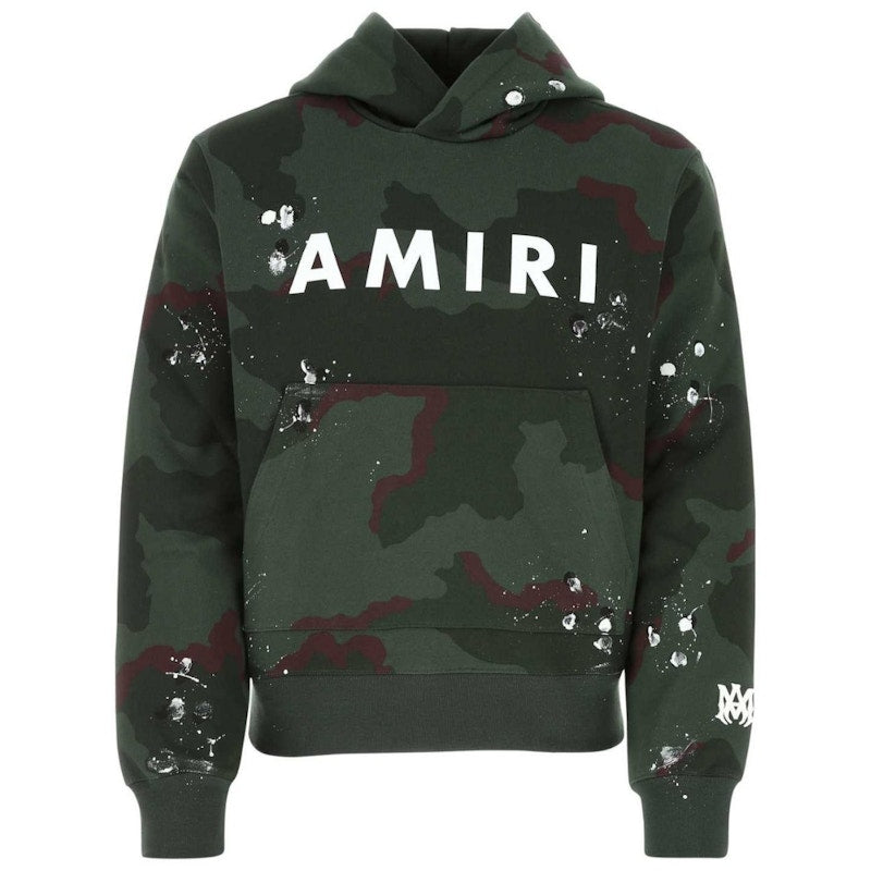 AMIRI Logo Camo Hoodie Green