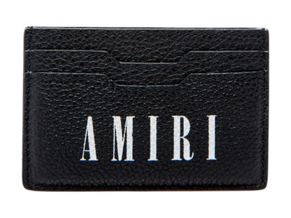 AMIRI Logo Leather Card Holder Black