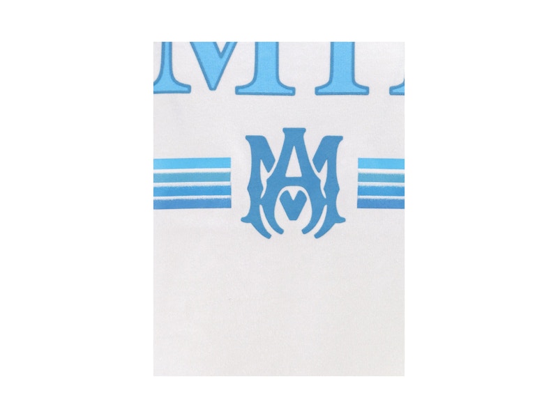 AMIRI Logo Printed Crewneck T-Shirt White/Blue