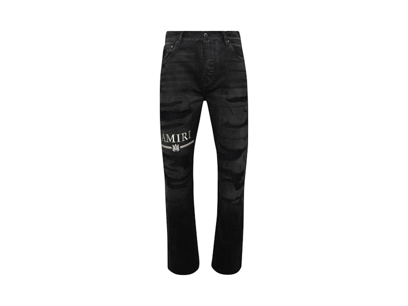 AMIRI MA Bar Logo Straight Jeans Aged Black