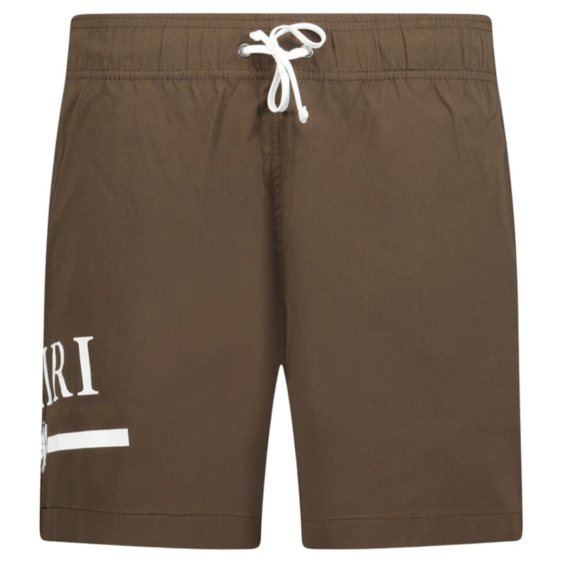 AMIRI MA Bar Logo Swim Shorts Brown