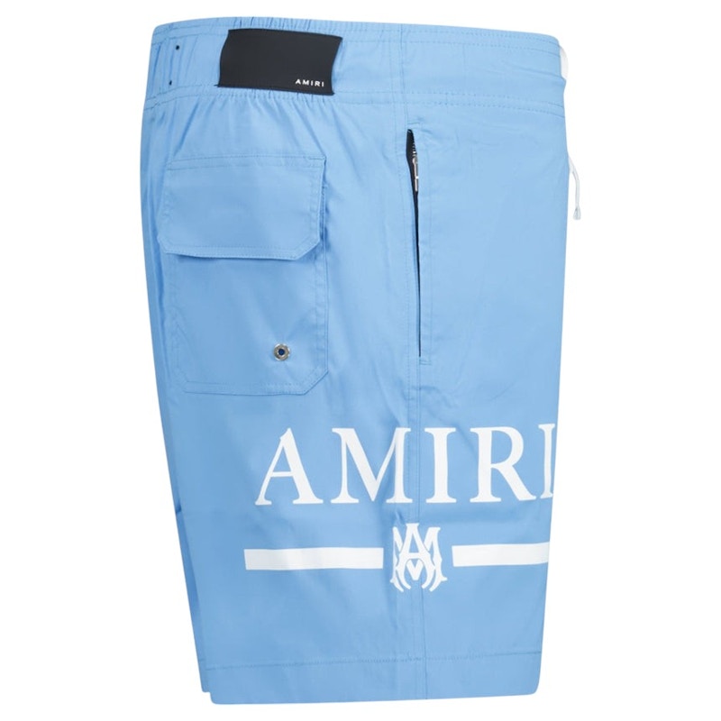AMIRI MA Bar Logo Swim Shorts Carolina Blue