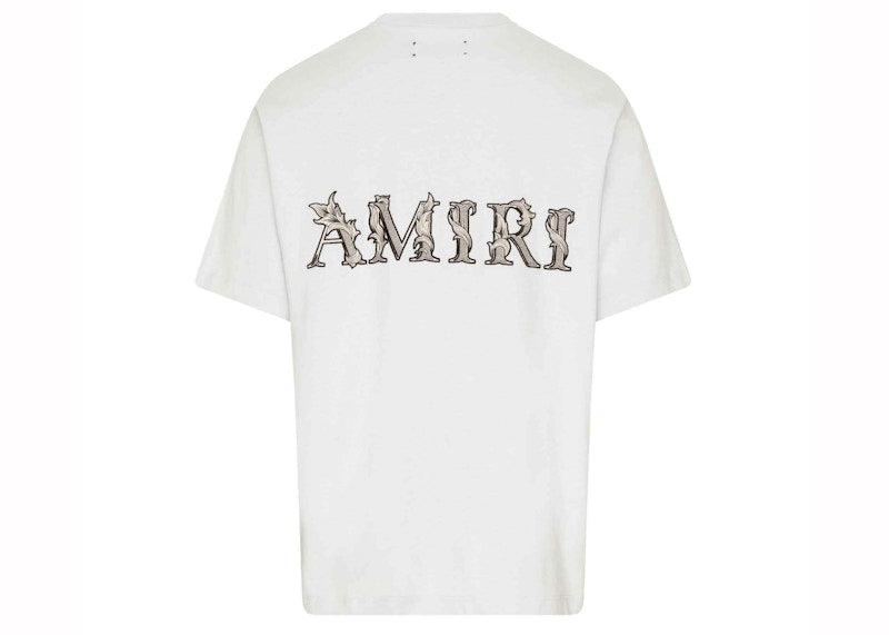 AMIRI MA Baroque Logo Tee Gray Dawn
