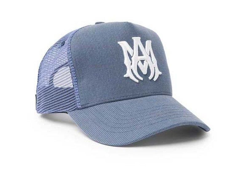 AMIRI MA Logo Trucker Cap Pond Blue/White