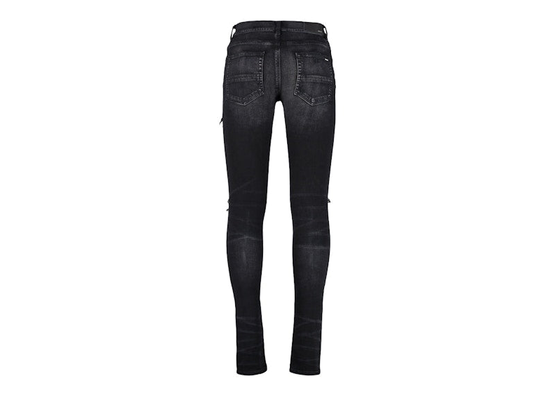 AMIRI MX1 Bandana Destroyed Skinny Fit Jeans Black/Brown