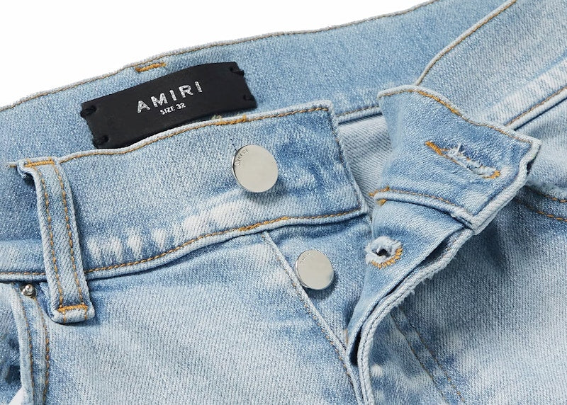 AMIRI MX1 Bandana Star Jeans Light Indigo Blue