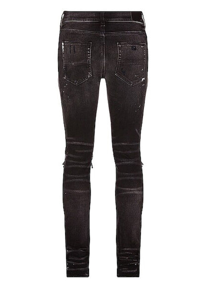AMIRI MX1 Plaid Skinny Fit Jeans Aged Black