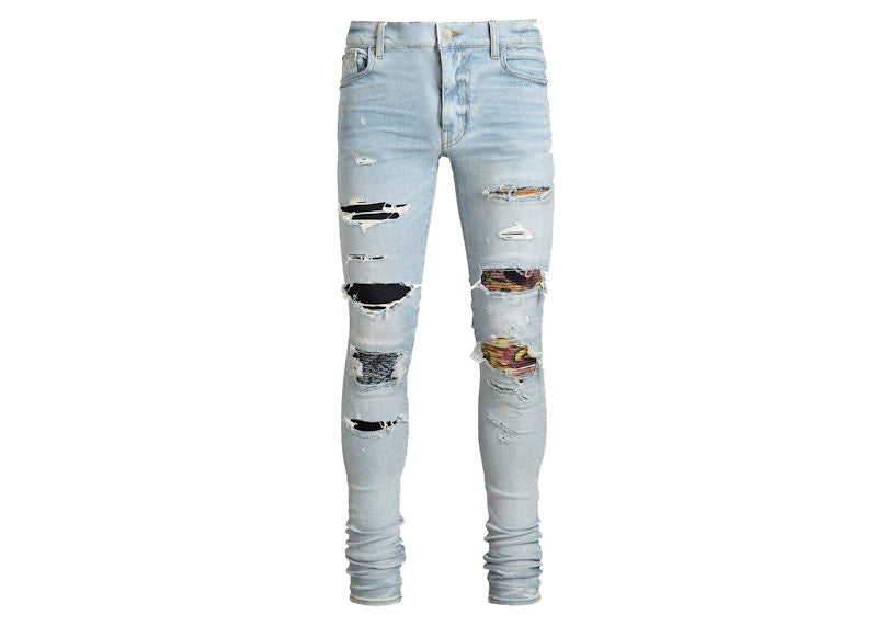 AMIRI MX1 Skinny Fit Vintage Tee Animation Jean Light Crafted Indigo