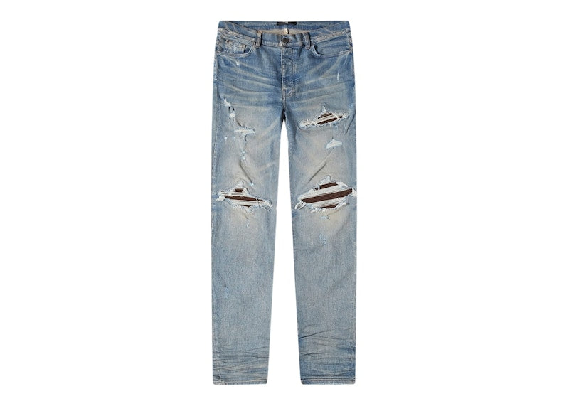 AMIRI MX1 Suede Skinny Jeans Clay Indigo