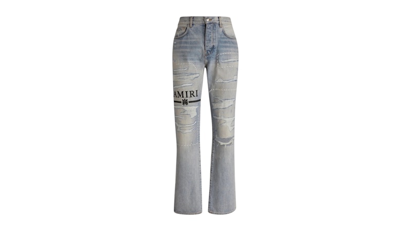 AMIRI Ma Bar Logo Straight Fit Stone Indigo Blue Jeans Blue