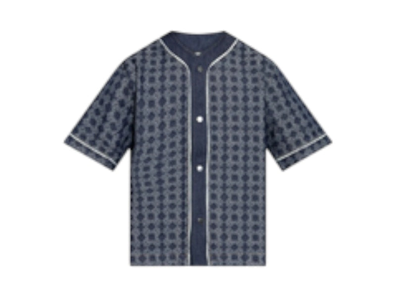 AMIRI Ma Quad Denim Baseball Shirt Raw Indigo