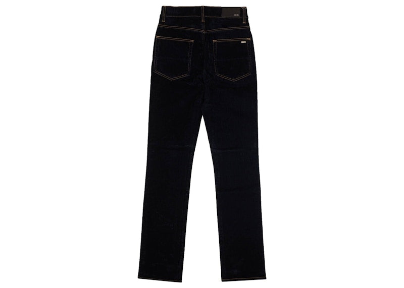 AMIRI Navy Velvet Denim Relaxed Jeans Navy