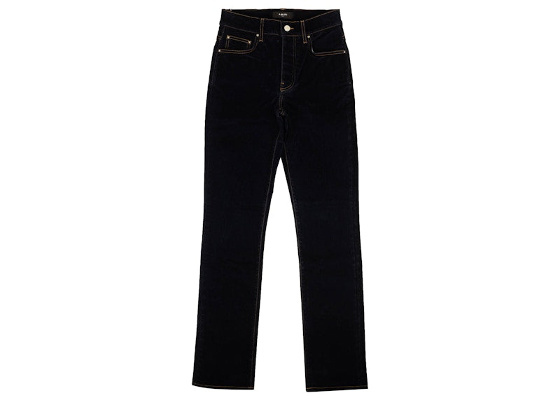 AMIRI Navy Velvet Denim Relaxed Jeans Navy
