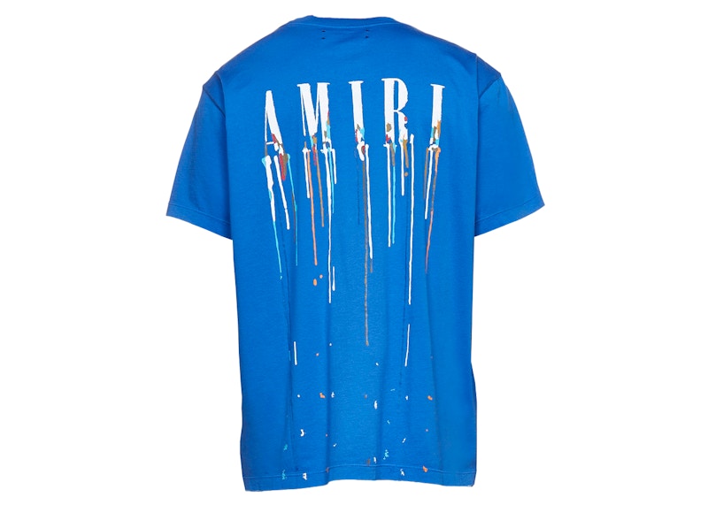 AMIRI Paint Drip Core Logo T-Shirt Blue/White/Multi