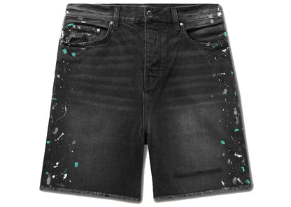 AMIRI Paint Splatter Denim Shorts Black