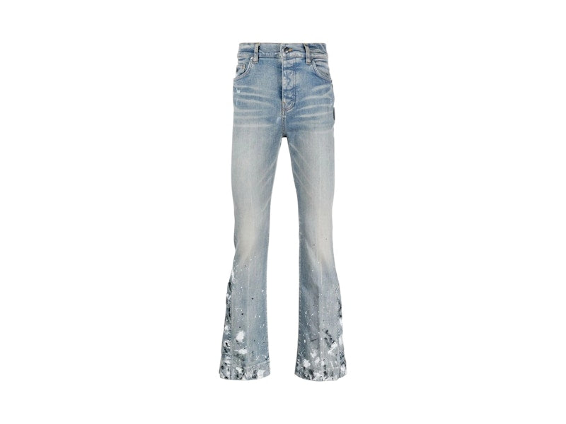 AMIRI Paint Splatter Flare Jeans Clay Indigo