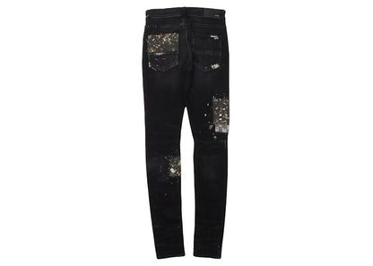 AMIRI Paint Splatter Patched Jeans Aged Black