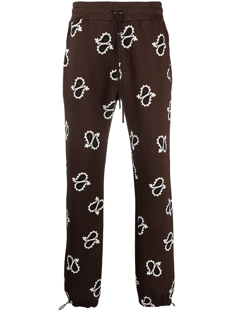 AMIRI Paisley All Over Sweatpants Dark Brown