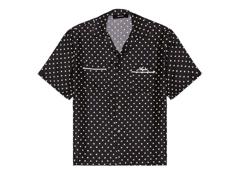 AMIRI Pajama Silk Polka Dot Shirt Black/Natural