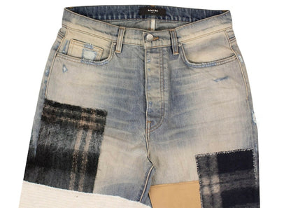 AMIRI Patchwork Loose Fit Jeans Blue