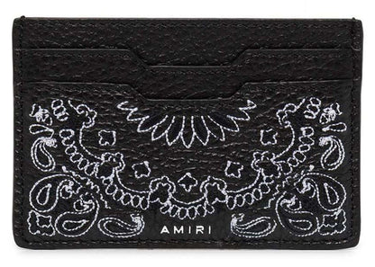 AMIRI Pebbled Bandana Card Holder Black