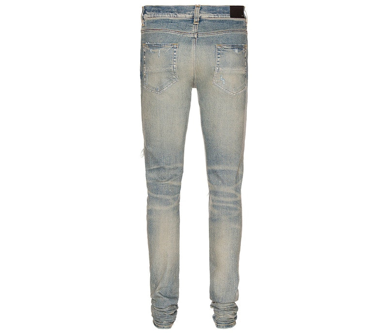 AMIRI Plaid Trasher Skinny Fit Jeans Blue