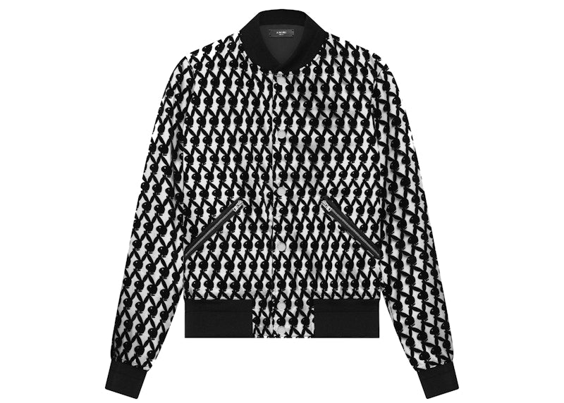 AMIRI Playboy Flocked Bomber Jacket Black