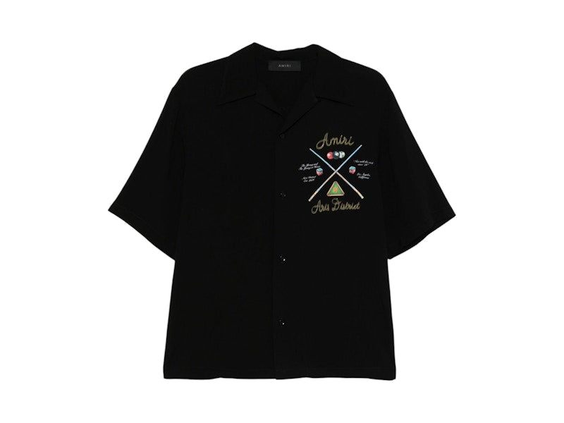 AMIRI Pool Cue Bowling Shirt Black