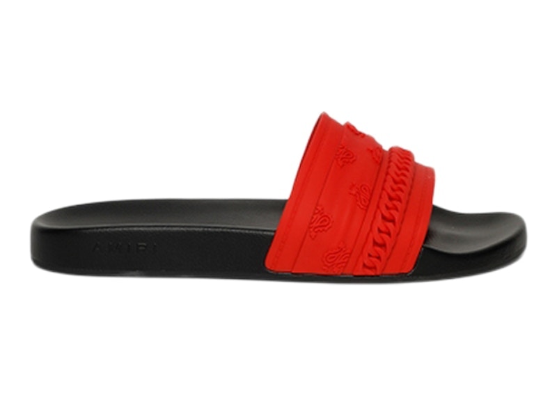 AMIRI Pool Slide Bandana Chain Red Black