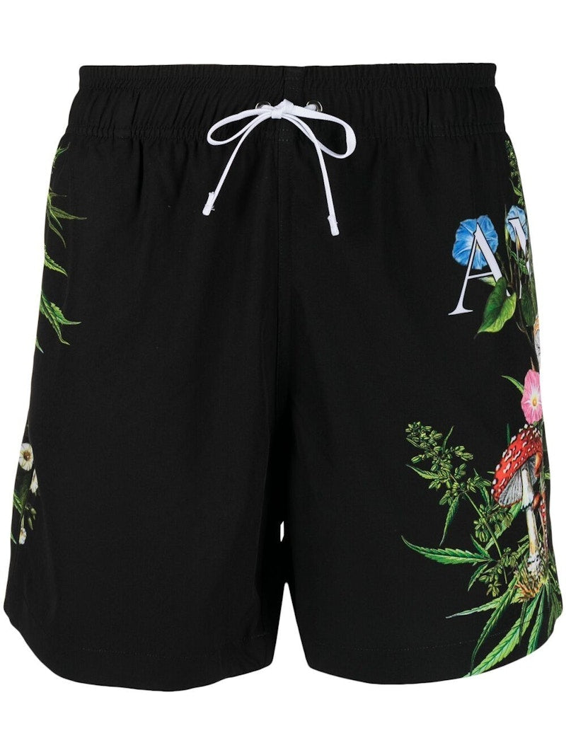 AMIRI Psychedelic Mushroom Swim Shorts Black