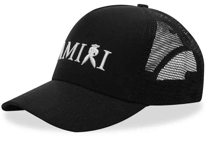 AMIRI Reverse Playboy Trucker Hat Black