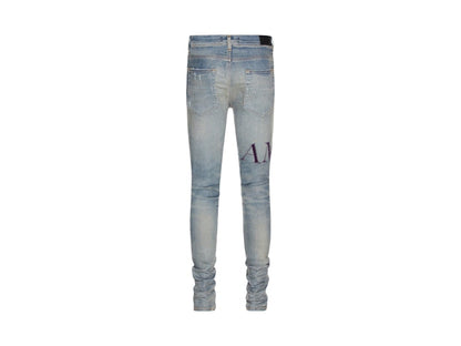 AMIRI Serif Purple Logo Jean Clay Indigo