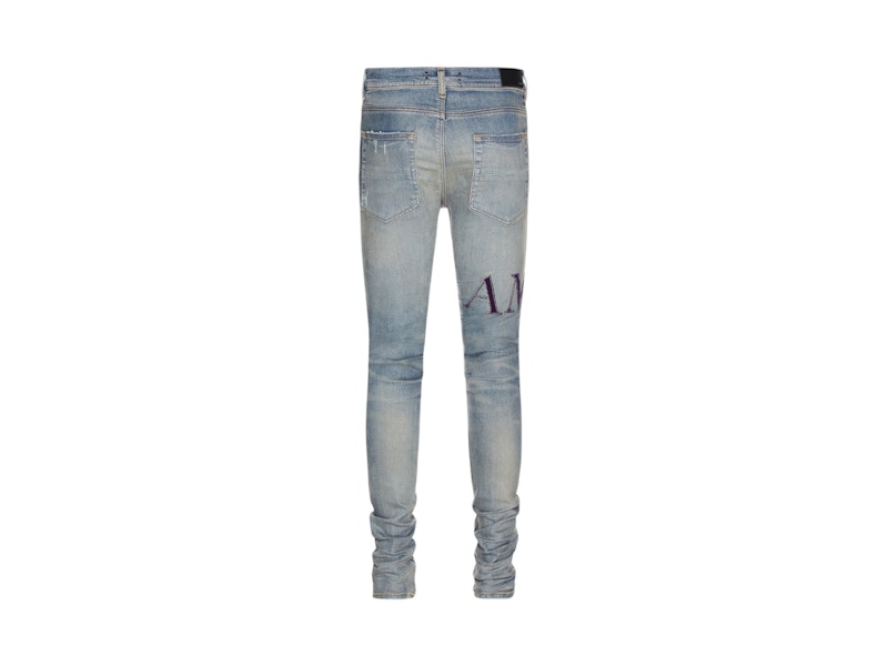 AMIRI Serif Purple Logo Jean Clay Indigo
