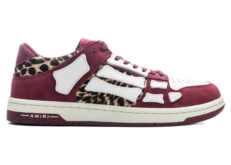 AMIRI Skel Top Low Burgundy Leopard