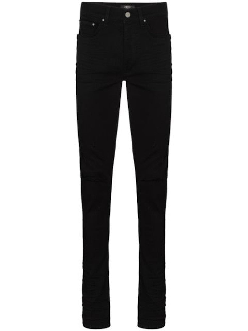 AMIRI Slash Skinny Stretch Jeans Black