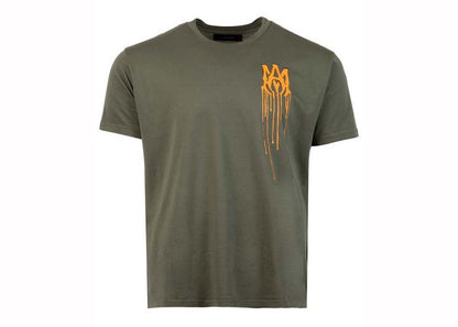 AMIRI Spray Paint Drip Ma Logo T-Shirt Olive