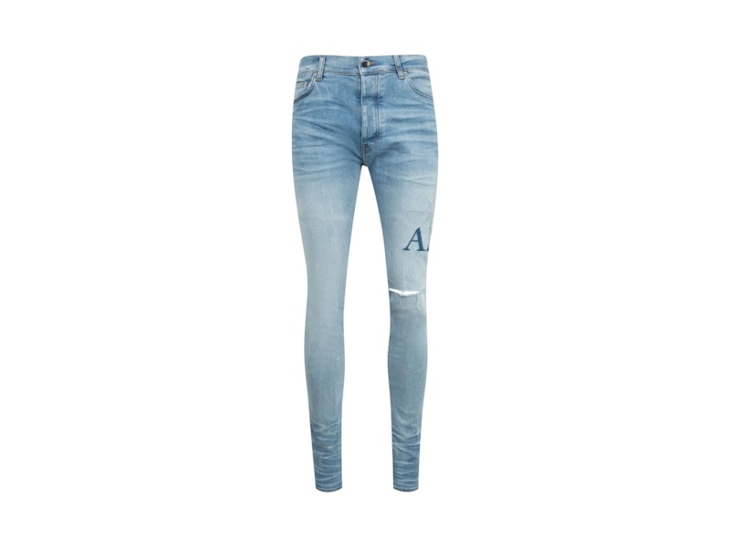 AMIRI Starburst Applique Skinny Jean Perfect Indigo