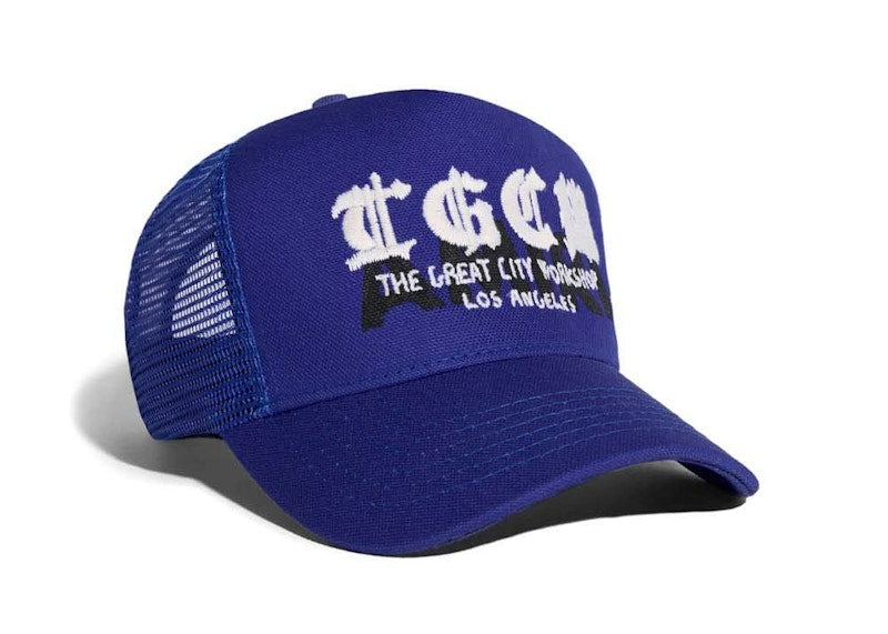 AMIRI T.G.C.W. Trucker Hat Blue