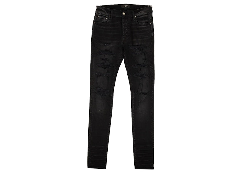 AMIRI Thrasher Plus Distressed Skinny Jeans Black
