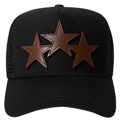 AMIRI Three Star Trucker Hat Black