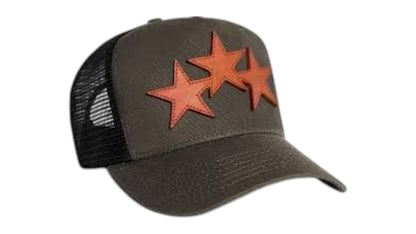 AMIRI Three Star Trucker Hat Military Green