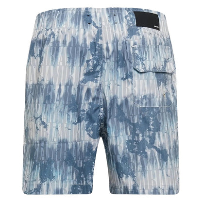 AMIRI Tie Dye All Over Logo Swim Shorts Blue