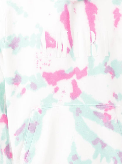 AMIRI Tie Dye Hoodie White/Green/Pink