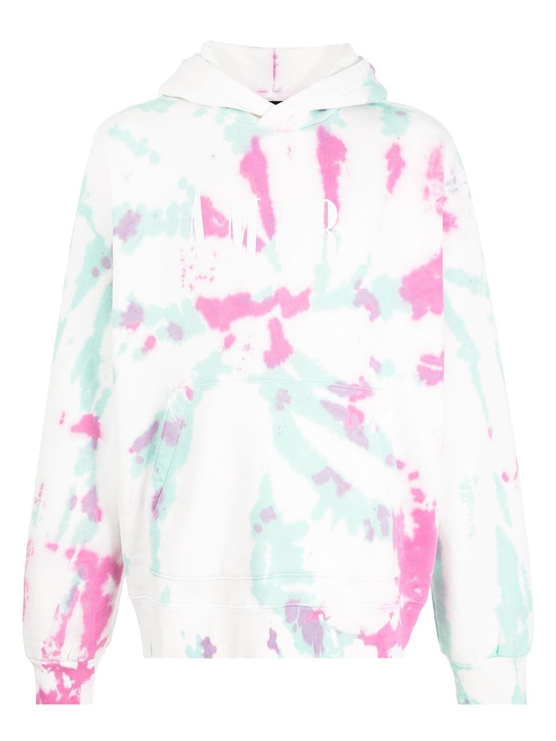 AMIRI Tie Dye Hoodie White/Green/Pink