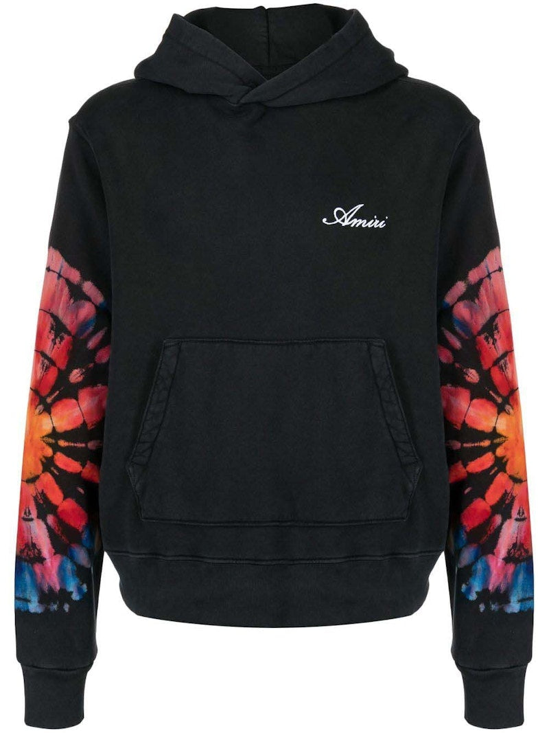 AMIRI Tie-Dye Logo Embroidered Hoodie Black/Multi