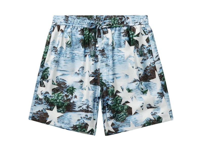 AMIRI Tropical Star Swimtrunks Blue