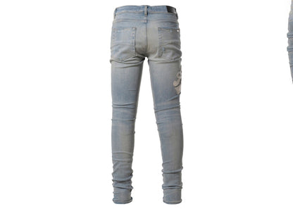 AMIRI Varsity Applique Logo Jeans Clay Indigo